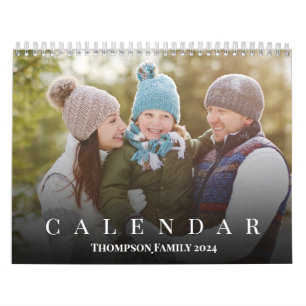 Simple Photo Minimalist Typography Lettering Style Calendar