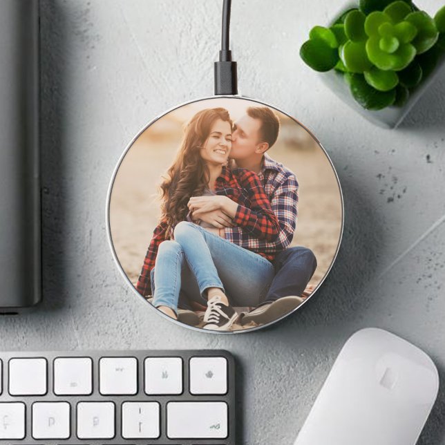 Simple Photo Minimalist  Wireless Charger (Simple photo phone charger with no text just your photo. )