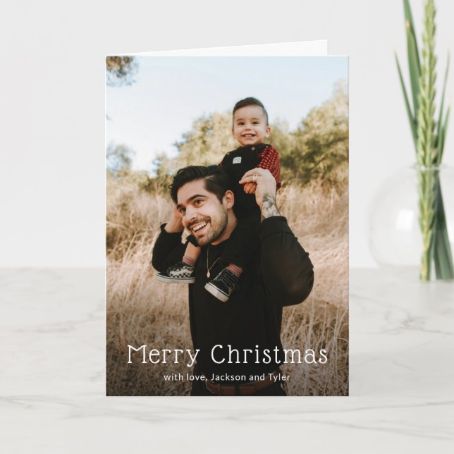 Simple Photo Modern Christmas Holiday Card (Front)