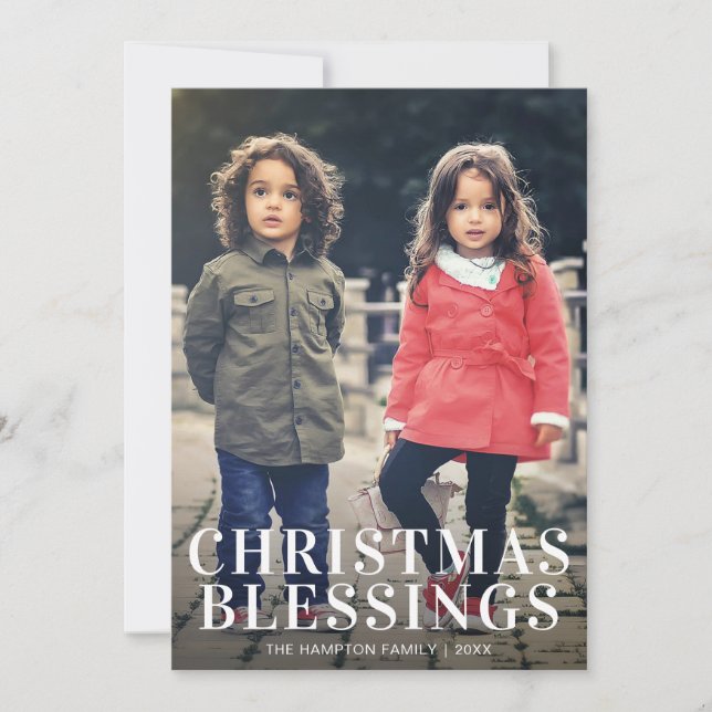 Simple Photo Modern Christmas Holiday Card (Front)