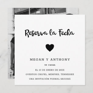 Simple Photo Modern Heart Spanish Wedding Save The Date