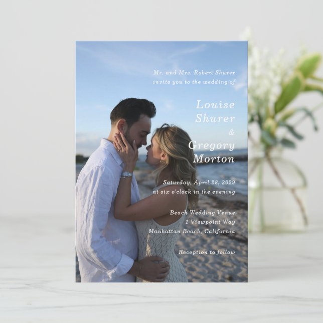 Simple Photo Modern Wedding Invitation (Standing Front)