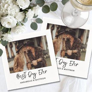 Simple Photo Modern Wedding Napkins
