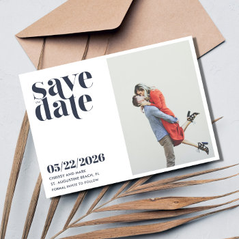 Simple Photo Modern Wedding Save The Date by stylelily at Zazzle