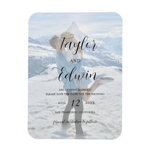 Simple Photo Modern Wedding Save The Date Magnet