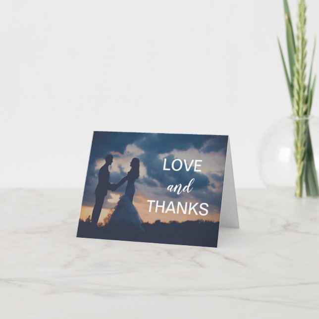 Simple Photo Modern Wedding Thank You Card (Front)