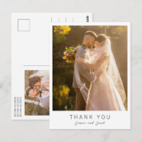 Simple Photo Modern Wedding Thank You