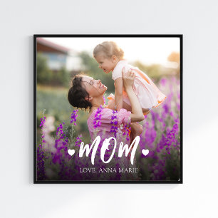Simple Photo Mom Typography Personalized Print