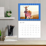 Simple Photo Months Colorful Whimsical Stripes Calendar<br><div class="desc">This design features modern family minimalist simple stripes, with 2024 create your photo, photography picture full bleed template, with white text overlay block lettering, a 2024 full year spiral, simple modern minimalist elegant, 2024 simple planners, a stylish trendy photo layout, a monthly picture photo calendar, home or office gift idea...</div>