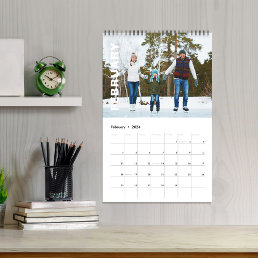 Simple Photo Months Cool Minimalist Typography Calendar