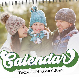 Simple Photo Months Cool Retro Typography Colorful Calendar