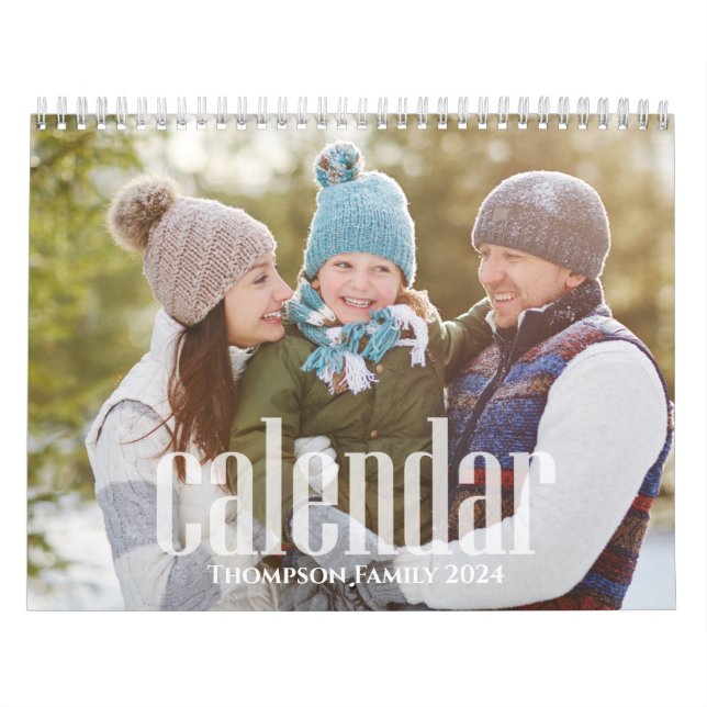 Simple Photo Months Minimalist Typography Style Calendar (Cover)