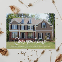 Simple photo moving announcement postcard