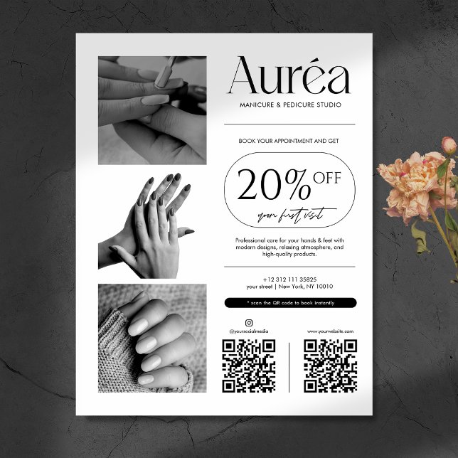 Simple Photo Nail Tech Beauty  Flyer (Creator Uploaded)