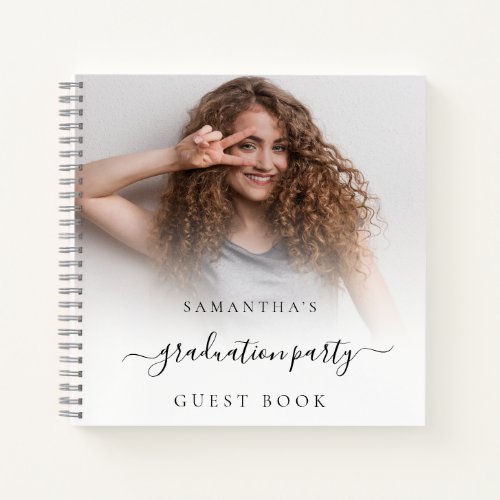 Simple Photo Name Graduation 2024 Guest Book