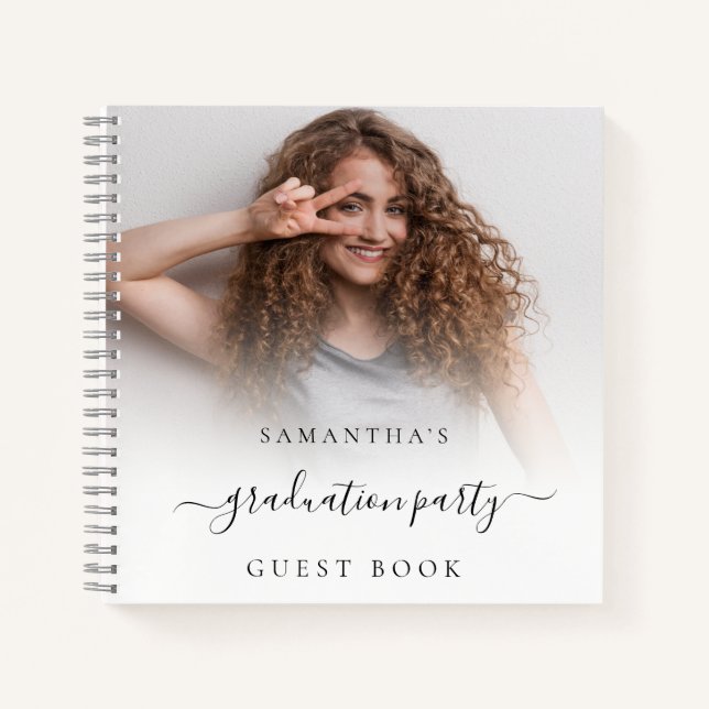 Simple Photo Name Graduation 2024 Guest Book (Front)