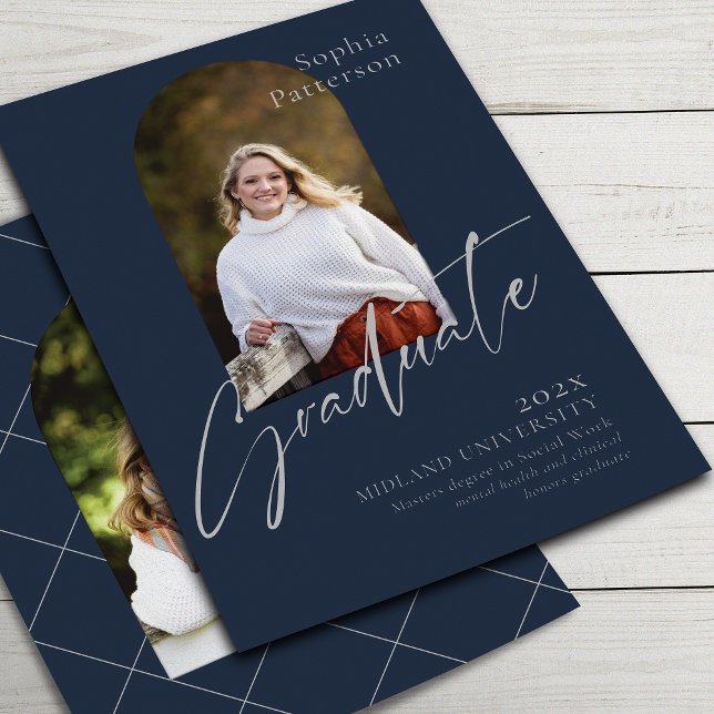 Simple Photo Navy Gray Announcement (Creator Uploaded)