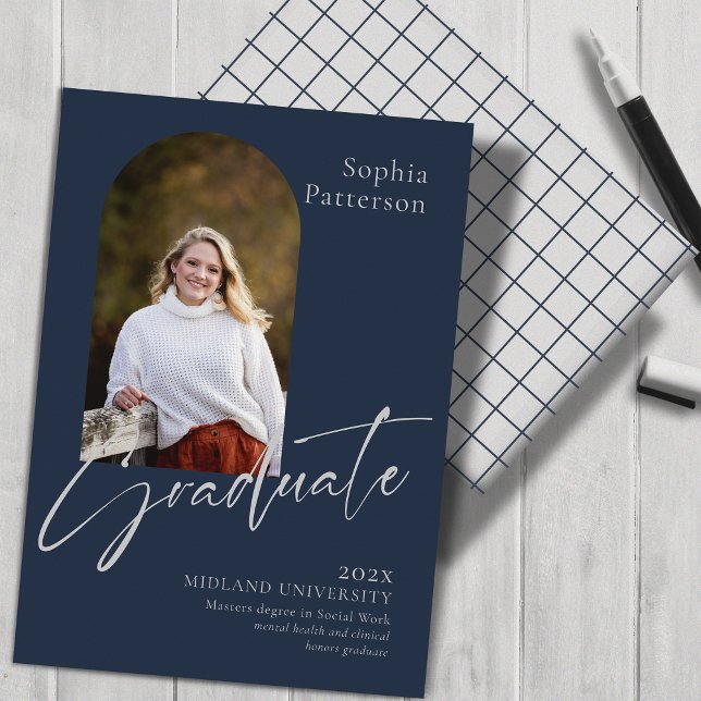 Simple Photo Navy Gray College Announcement (Creator Uploaded)