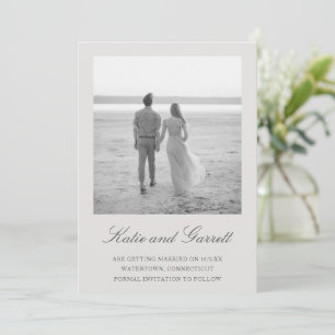 Simple Photo Neutral Gray Elegant Wedding Save The Date