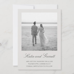 Simple Photo Neutral Gray Elegant Wedding Save The Date