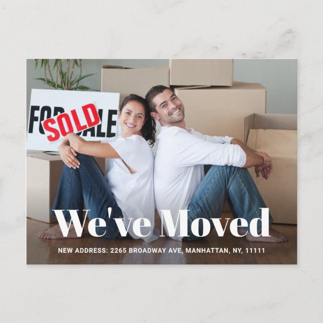 Simple Photo New Address Moving Announcement Postcard (Front)