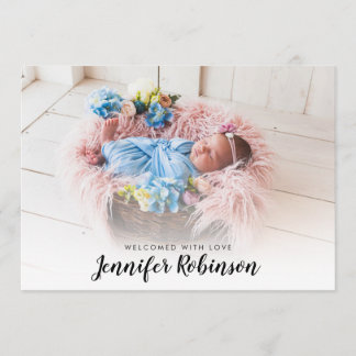Simple Photo Newborn Baby Birth Announcements