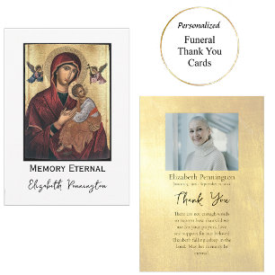 Simple Photo Orthodox Christian Memorial Thank You Card