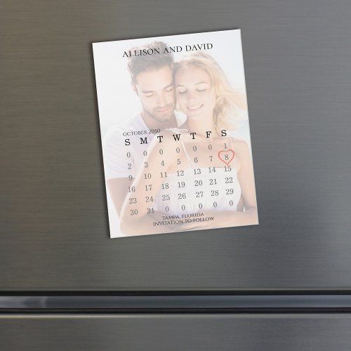 Simple Photo Overlay Calendar 6 Row Magnetic