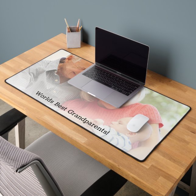Simple Photo Overlay Worlds Best Grandparents Desk Mat (Office 2)