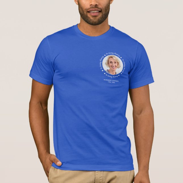 Simple Photo Personalized Funeral In Loving Memory T-Shirt (Front)