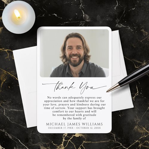 Simple Photo Personalized Message Funeral