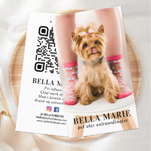 Simple Photo Personalized QR Code Social Media Business Card