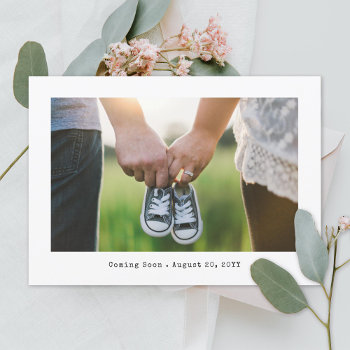 Simple Photo Pregnancy Announcement by beckynimoy at Zazzle