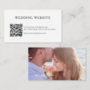 Simple Photo QR Code Website Modern Wedding Enclosure Card