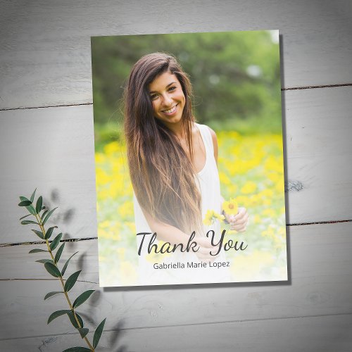 Simple Photo Quinceaera Party Thank You  Postcard