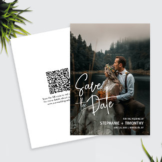 Simple Photo Save The Date QR Code Wedding 
