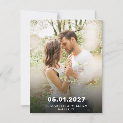 Simple Photo Save The Date Wedding Announcement
