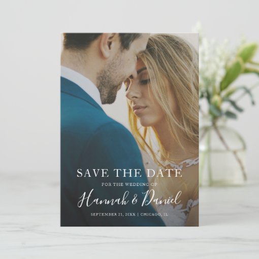 Simple Photo Save the Date Wedding Invite Template | Zazzle