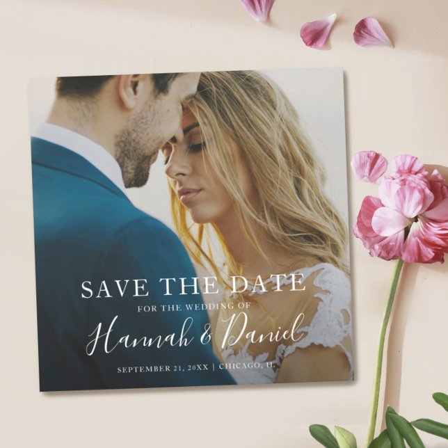 Simple Photo Save the Date Wedding Magnetic Invitation