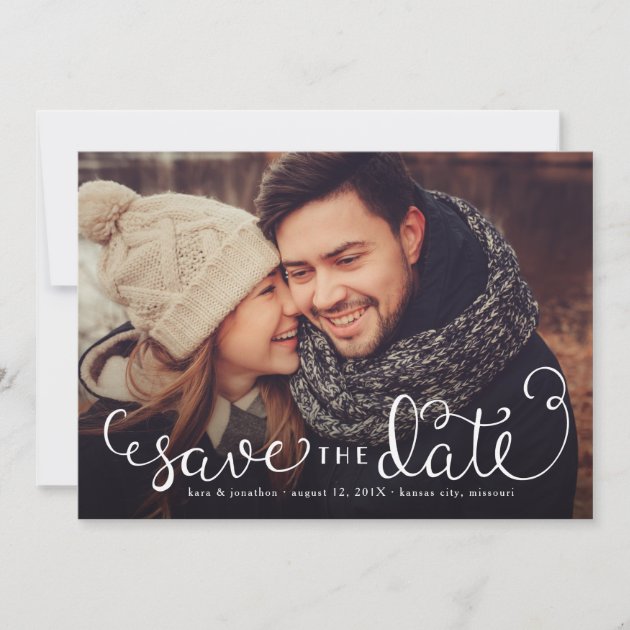 Simple Photo Save The Dates, Hand Lettered Script Save The Date