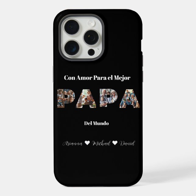Simple Photo Script Best Dad Ever Spanish iPhone Case (Back)
