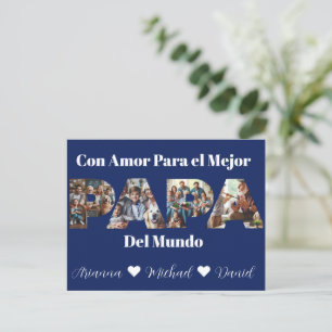 Simple Photo Script Best Dad Ever Spanish Postcard