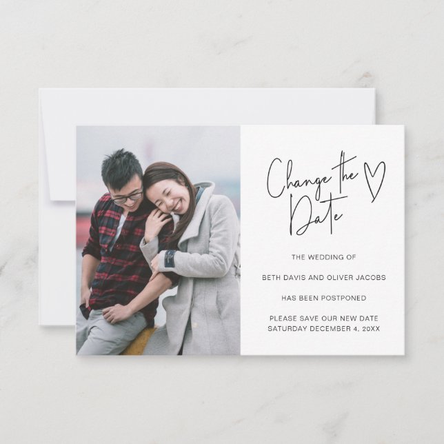 Simple Photo Script Delay the Date Invitation (Front)