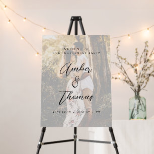 Simple Photo Script Font Engagement Welcome Sign