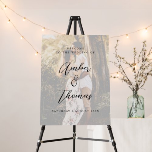 Simple Photo Script Font Wedding Welcome Sign
