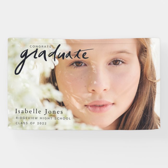 Simple Photo Script Graduation Banner (Horizontal)