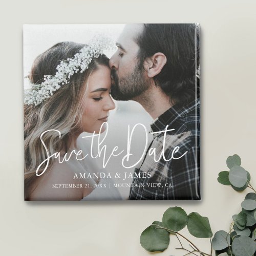 Simple Photo Small Save the Date Fridge Magnet