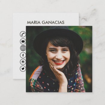 Simple Photo Social Media Business Card by RenImasa at Zazzle