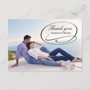 Simple Photo Swashes - 3x5 Thank You by Midesigns55555 at Zazzle