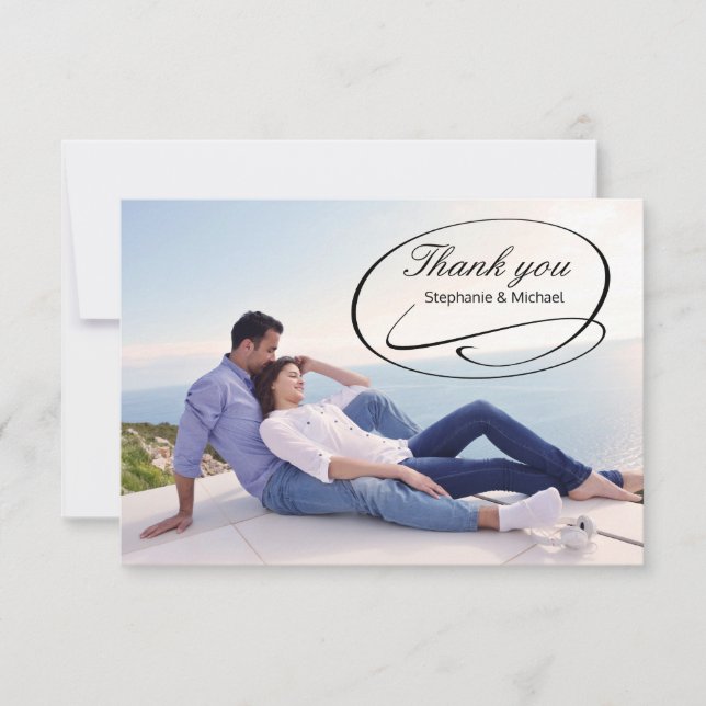 Simple Photo Swashes - 3x5 Thank You Card (Front)